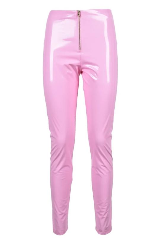  파트리지아페페 가죽 팬츠 폴리우레탄 바지 - 핑크색