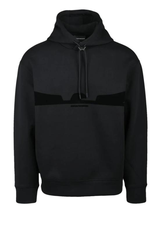 25SS 엠포리오 아르마니 탑 스트레치 후드티 - 블랙