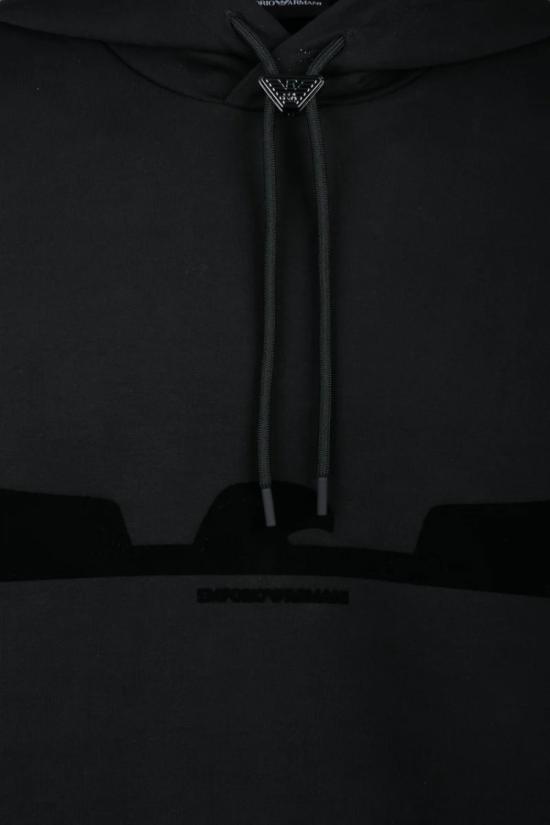 25SS 엠포리오 아르마니 탑 스트레치 후드티 - 블랙 - EMPORIO ARMANI