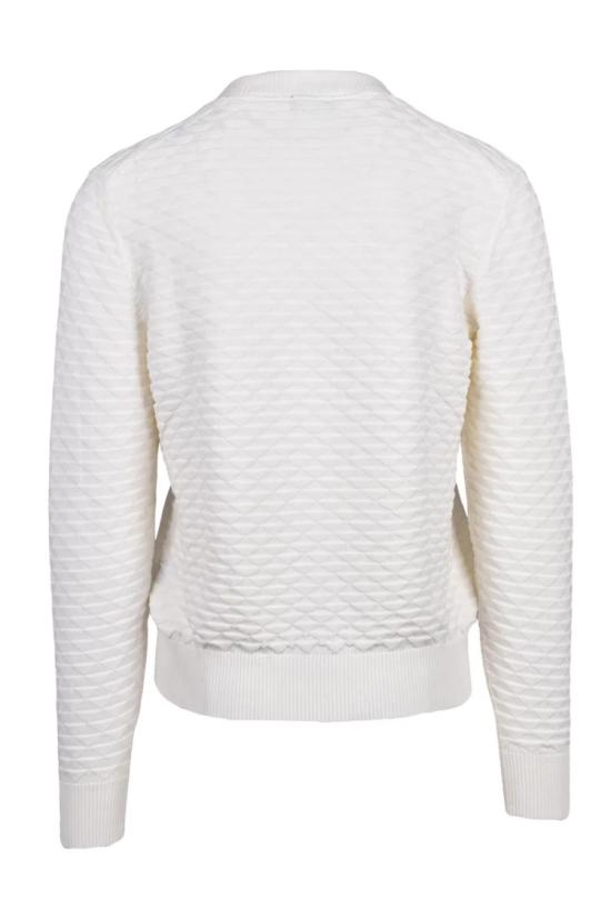 25SS 드루모어 집업 니트 면 지퍼 가디건 - 화이트 - DRUMOHR