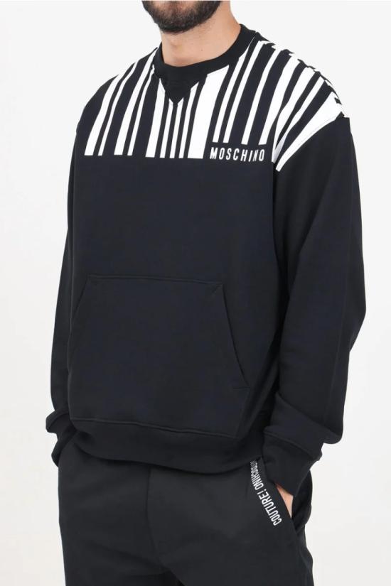  모스키노 탑 클래식 블랙 코튼 스웨트셔츠 - MOSCHINO