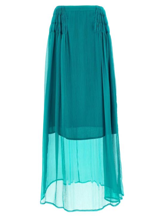 26SS 드리스 반 노튼 롱 스커트 2610108473040508 Blue