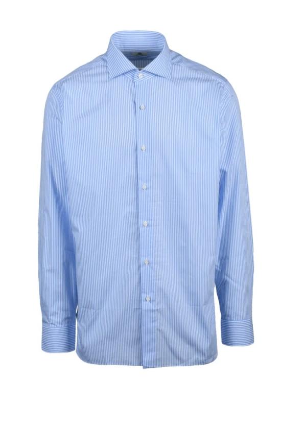 25SS 루이지 보렐리 긴팔 셔츠 면  - 흰색/연한 파란색