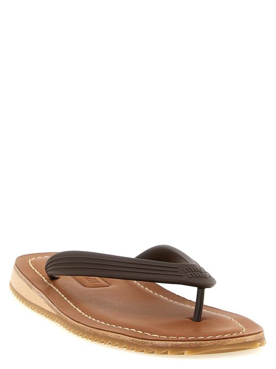 26SS 미우미우 스트랩 샌들 5Y638EF0053ZMWF0003 Brown - MIU MIU