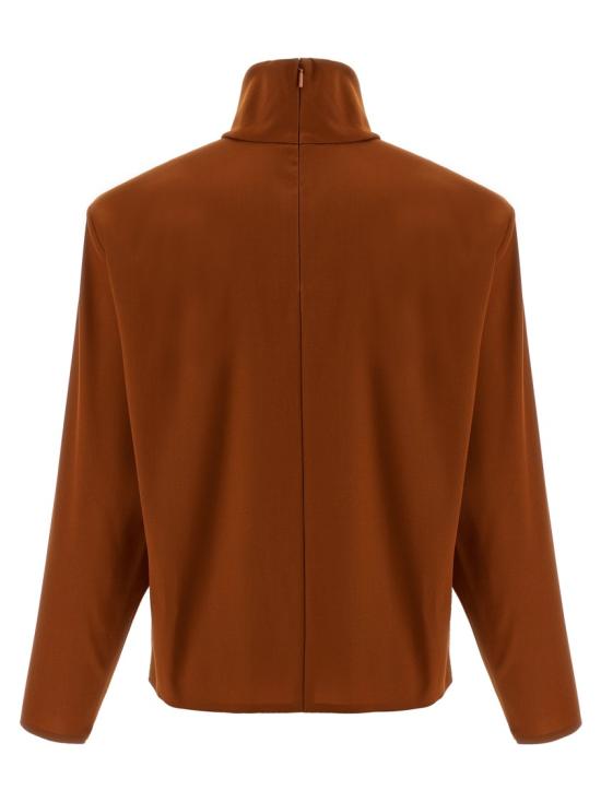 26FW 생로랑 실크 블렌드 탑 845857Y5J952498 Orange - SAINT LAURENT