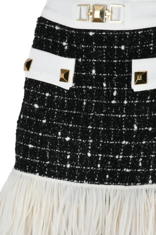  엘리자베타프랜치 숏 스커트 자카드  - 블랙/화이트 - ELISABETTA FRANCHI