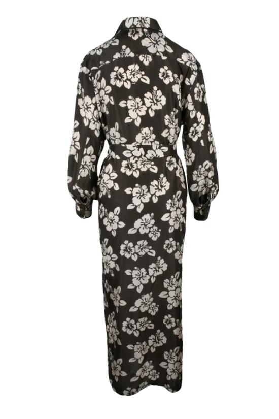 25SS 아스페시 롱 원피스 새틴 튜닉 드레스 - 녹색/흰색 - ASPESI