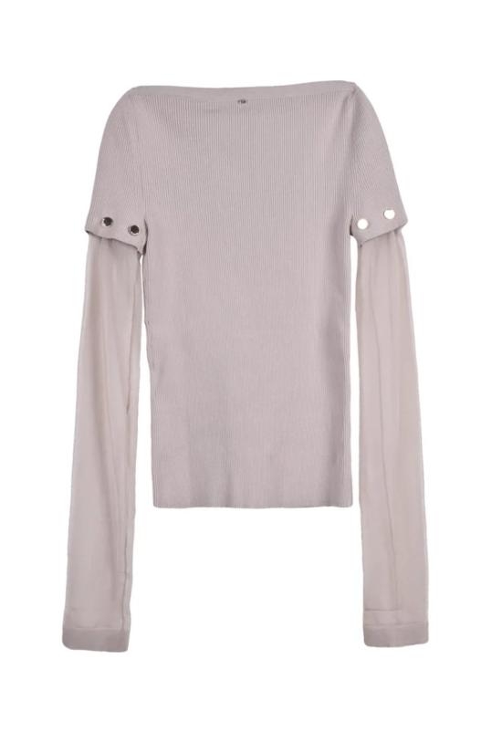  스포트막스 긴팔 티셔츠 재킷 안에 입는 상의 - 베이지색 - SPORTMAX