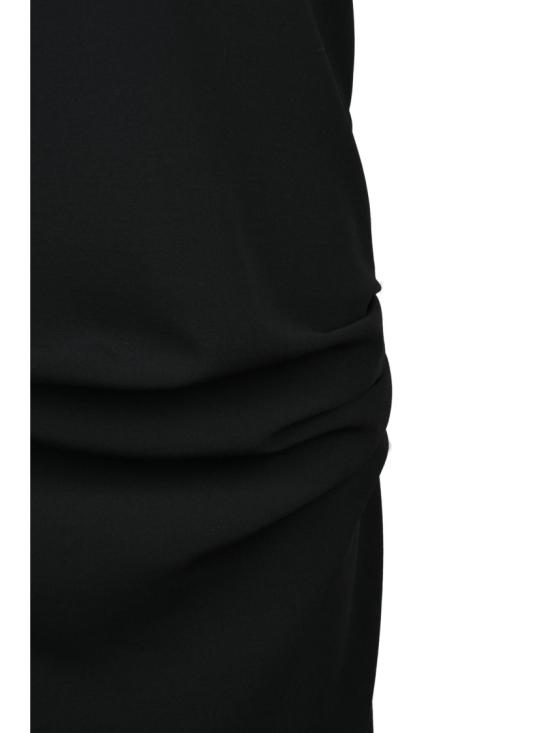 25SS 펜디 미디 원피스 긴 주름 장식 드레스 - 블랙 - FENDI