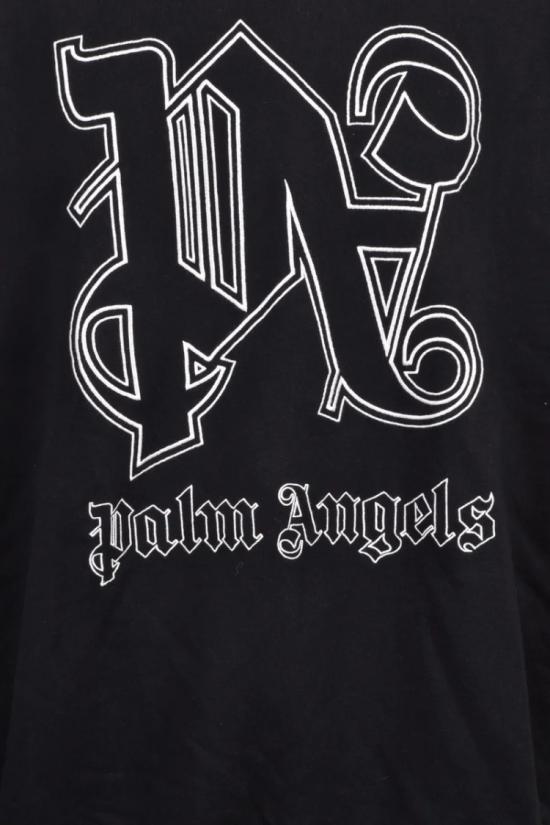  팜앤젤스 후드 티셔츠 후드티 - 블랙/화이트 - PALM ANGELS