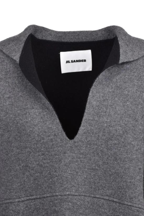  질샌더 스웨터 양면 착용 가능한 오버사이즈 니트 - 그레이 - JIL SANDER