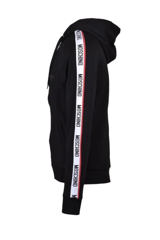  모스키노 탑 언더웨어 지퍼 후드티 - 블랙 - MOSCHINO