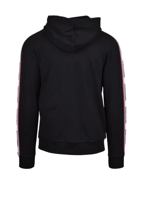  모스키노 탑 언더웨어 지퍼 후드티 - 블랙 - MOSCHINO