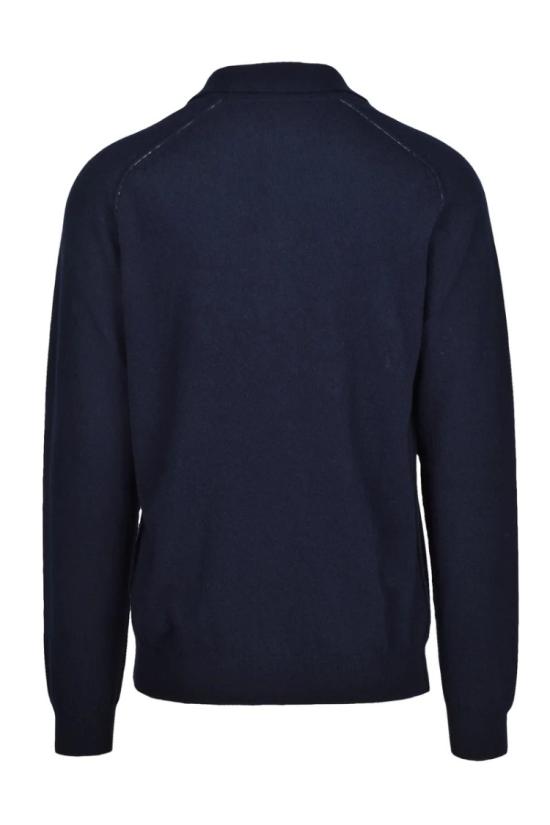  로베르토 콜리나 폴로 티셔츠 니트 폴로 셔츠 (울/캐시미어) - 블루 - ROBERTO COLLINA