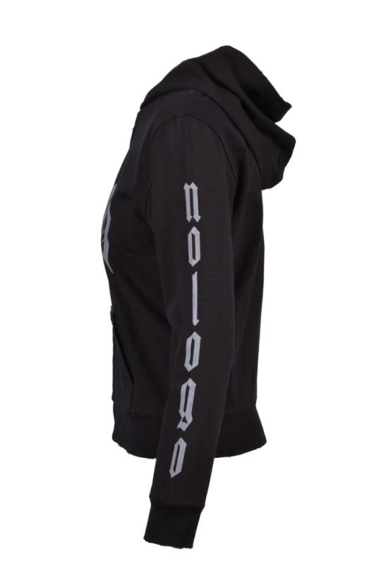  발렌시아가 후드 티셔츠 면 스판 스웨트셔츠 - 블랙 - BALENCIAGA