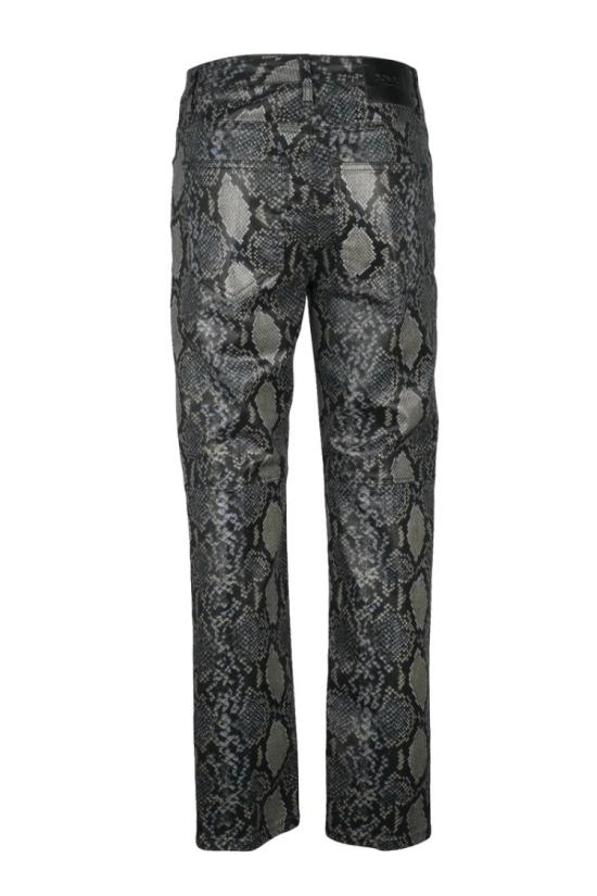  돈답 데님 포켓 5개 달린 신축성 바지 - 블랙/그레이 - DONDUP