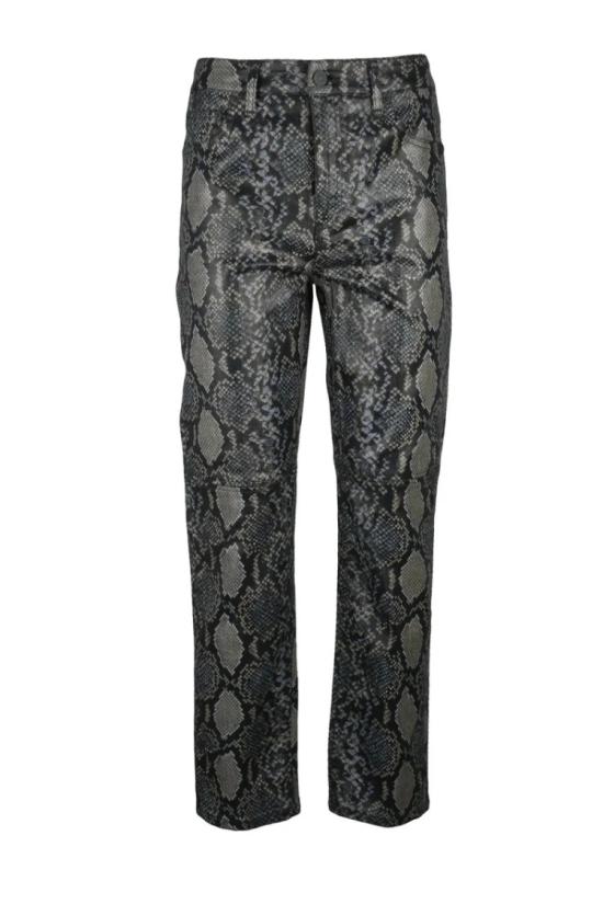  돈답 데님 포켓 5개 달린 신축성 바지 - 블랙/그레이