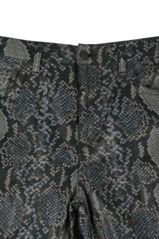  돈답 데님 포켓 5개 달린 신축성 바지 - 블랙/그레이 - DONDUP