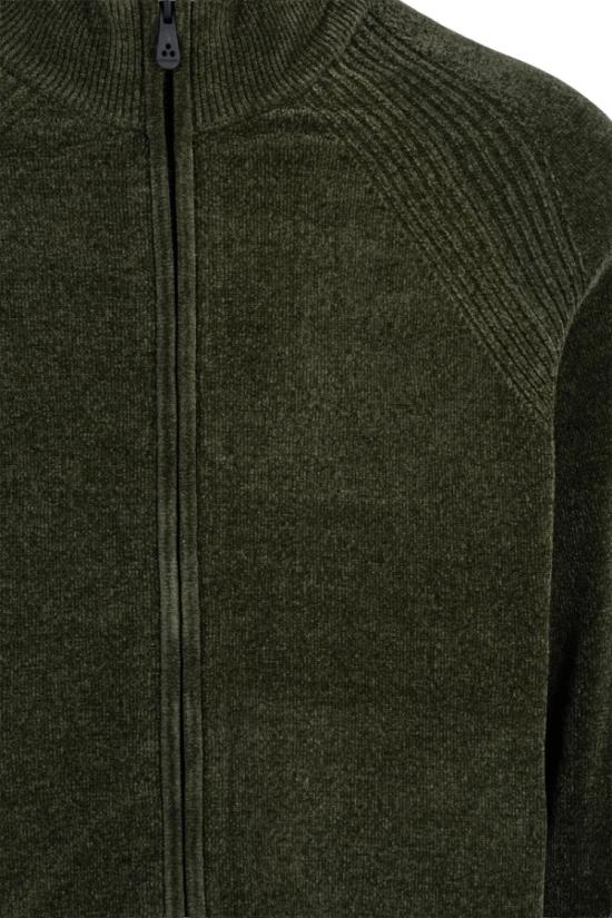 25SS 페트레이 집업 니트 데니스 셰닐 가디건 - 밀리터리 그린 - PEUTEREY