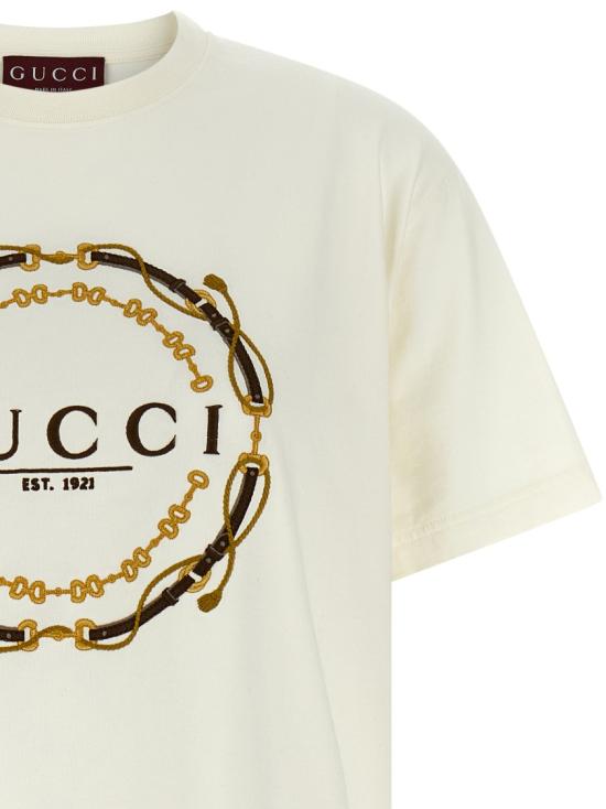 26SS 구찌 프린트 디테일 코튼 저지 티셔츠 837959XJHQY9750 White - GUCCI