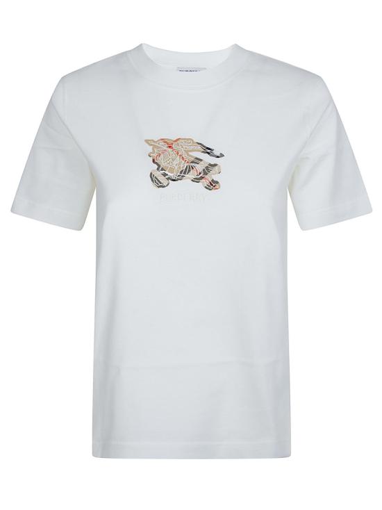 26SS 버버리 EKD 체크 코튼 티셔츠 8116161 B7078 White