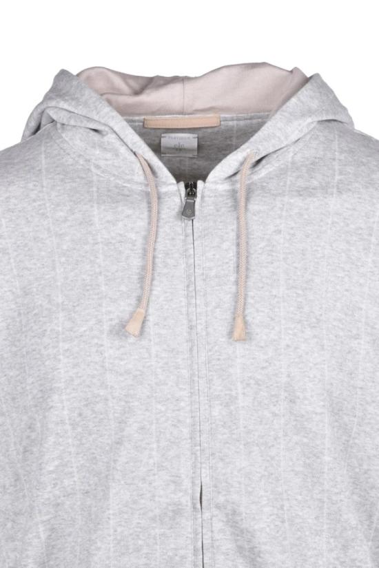  일레븐티 탑 캐시미어 실크 지퍼 스웨트셔츠 - 라이트 그레이 - ELEVENTY