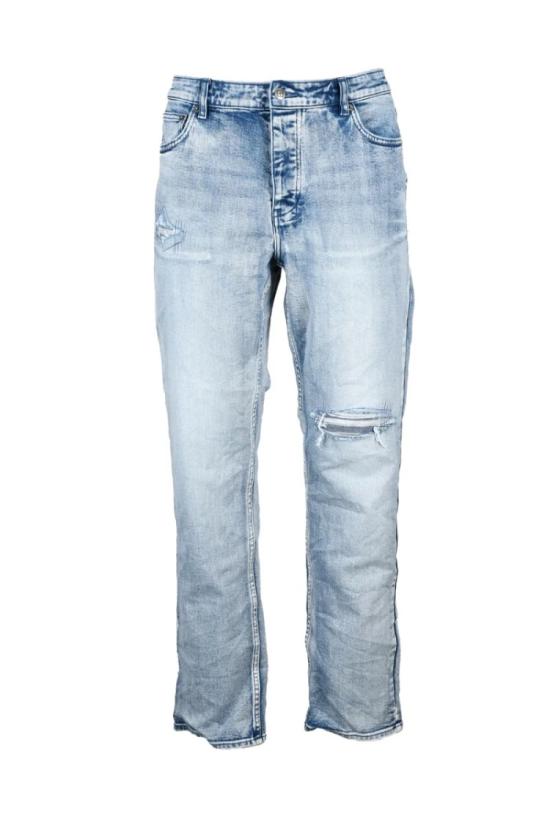  수비 데님 슬림핏 청바지 - 연청색