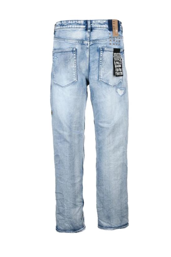  수비 데님 슬림핏 청바지 - 연청색 - KSUBI