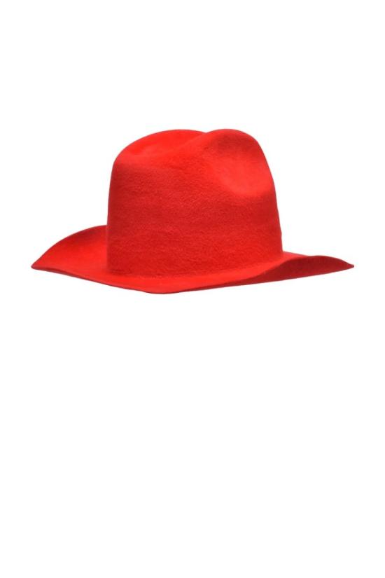  루슬란바진스키 모자 챙이 넓은 빨간색 , 구조적인 크라운 - RUSLAN BAGINSKIY
