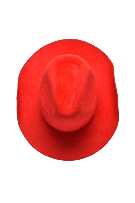  루슬란바진스키 모자 챙이 넓은 빨간색 , 구조적인 크라운 - RUSLAN BAGINSKIY