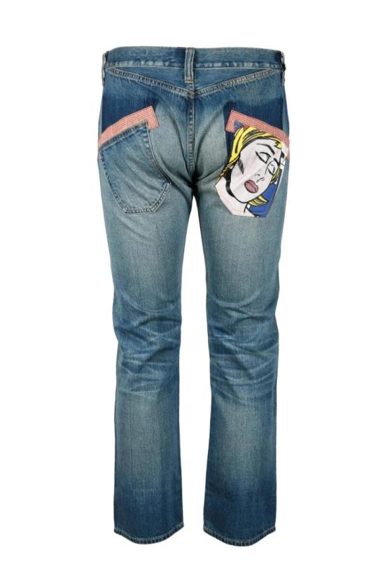  와타나베 준야 데님 미디엄 블루 스트레이트 레그  진 - JUNYA WATANABE