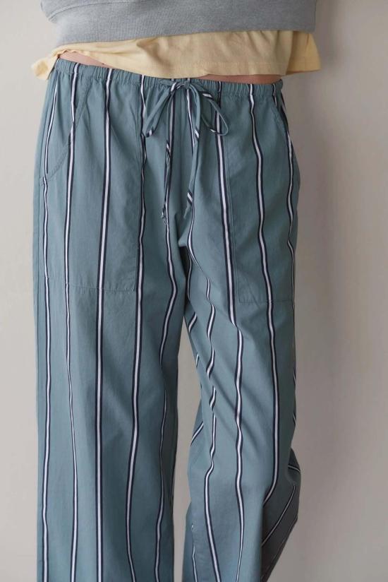  도니 크롭 팬츠 . 팝 스트라이프 드로스트링 팬츠 - DONNI.