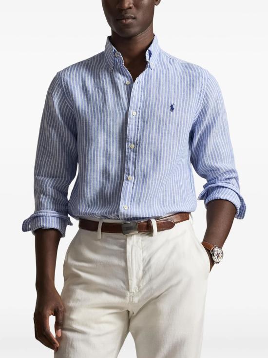 26SS 랄프 로렌 긴팔 셔츠 710982143001 5137A BLUE WHITE - RALPH LAUREN
