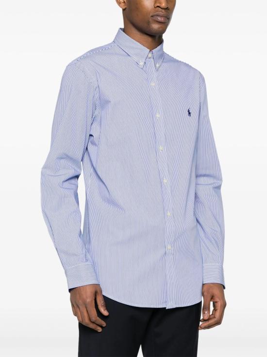 26SS 랄프 로렌 긴팔 셔츠 710928254007 2866 BLUE WHITE HAIRLINE STRIP - RALPH LAUREN