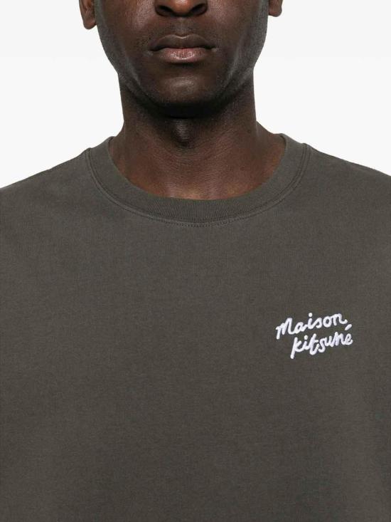 26SS 메종키츠네 핸드라이팅 컴포트 티셔츠 MM00126KJ7025BELUG Grey - MAISON KITSUNE