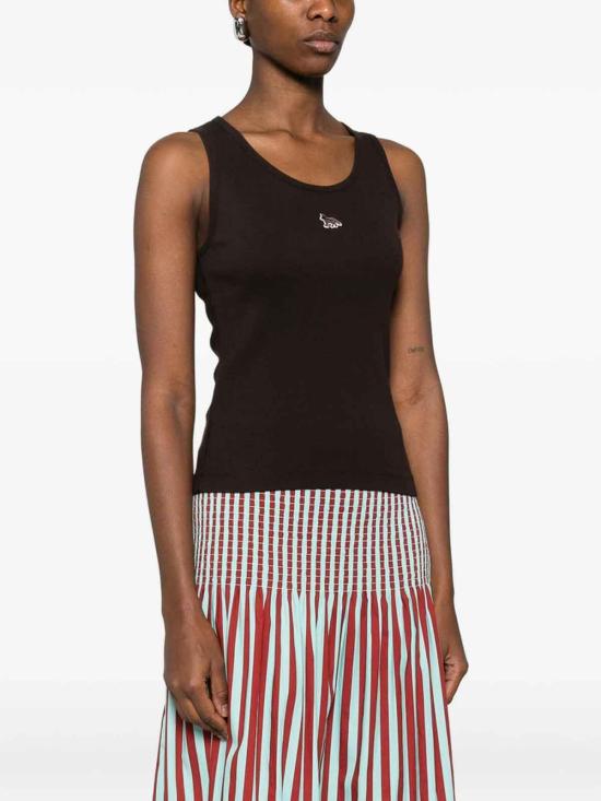 26SS 메종키츠네 베이비 폭스 립드 탱크탑 MW00121KA0033GANAC Brown - MAISON KITSUNE