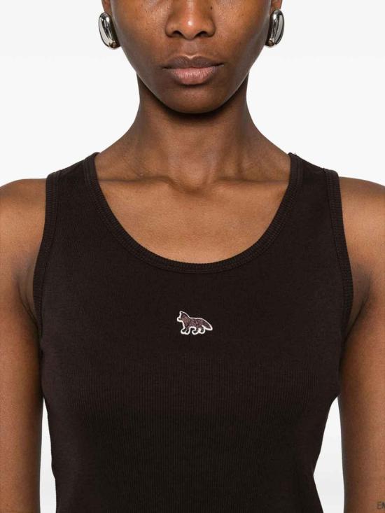 26SS 메종키츠네 베이비 폭스 립드 탱크탑 MW00121KA0033GANAC Brown - MAISON KITSUNE