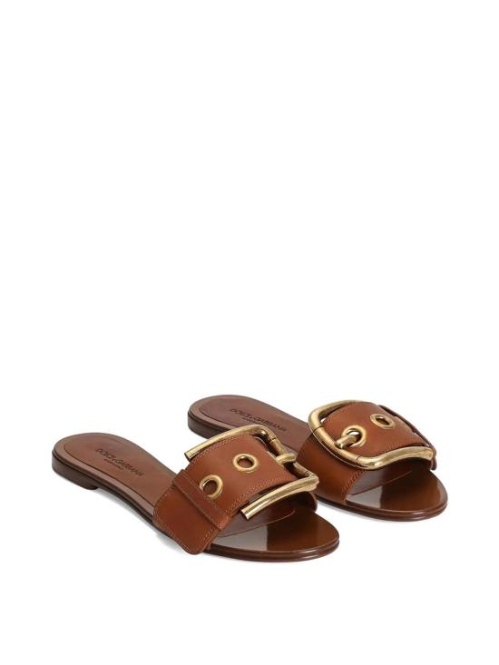 26SS 돌체앤가바나 소가죽 플랫 슬리퍼 CQ0672AY96080037 Brown - DOLCE & GABBANA