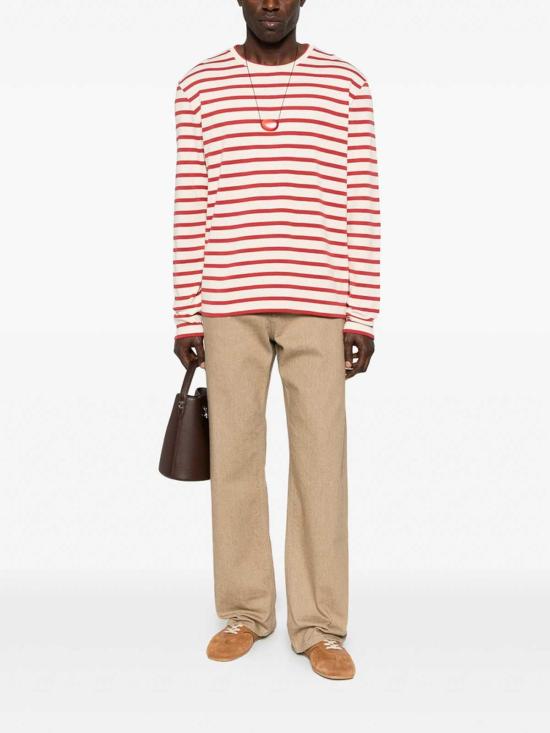 26SS 질샌더 리브드 코튼 멀티 스트라이프 티셔츠 J46497J47NH0002649 Beige - JIL SANDER