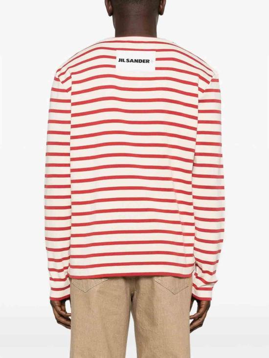 26SS 질샌더 리브드 코튼 멀티 스트라이프 티셔츠 J46497J47NH0002649 Beige - JIL SANDER