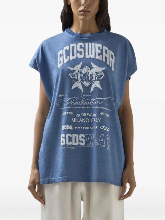 26SS 지씨디에스 반팔 티셔츠 C1WWQC099J079 Blue - GCDS