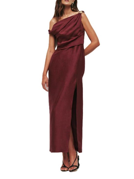 26SS 에이지 미디 스커트 25SS5358PLM Dark Red - AJE