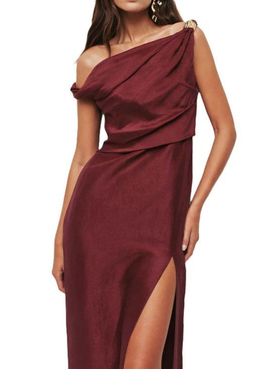 26SS 에이지 미디 스커트 25SS5358PLM Dark Red - AJE