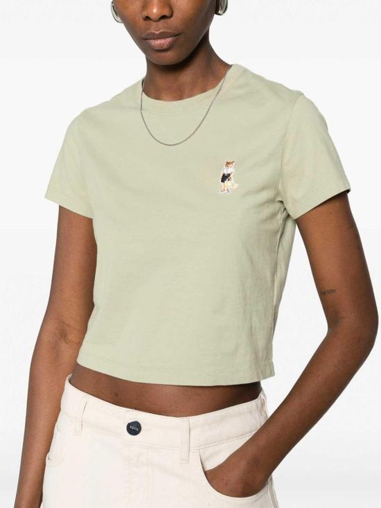 26SS 메종키츠네 드레스드 폭스 베이비 티셔츠 QW00113KJ7026DUGRE Green - MAISON KITSUNE