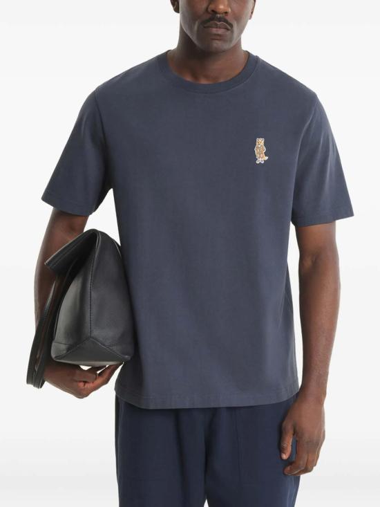 26SS 메종키츠네 드레스드 폭스 컴포트 티셔츠 QM00101KJ7025SBLUE Grey - MAISON KITSUNE