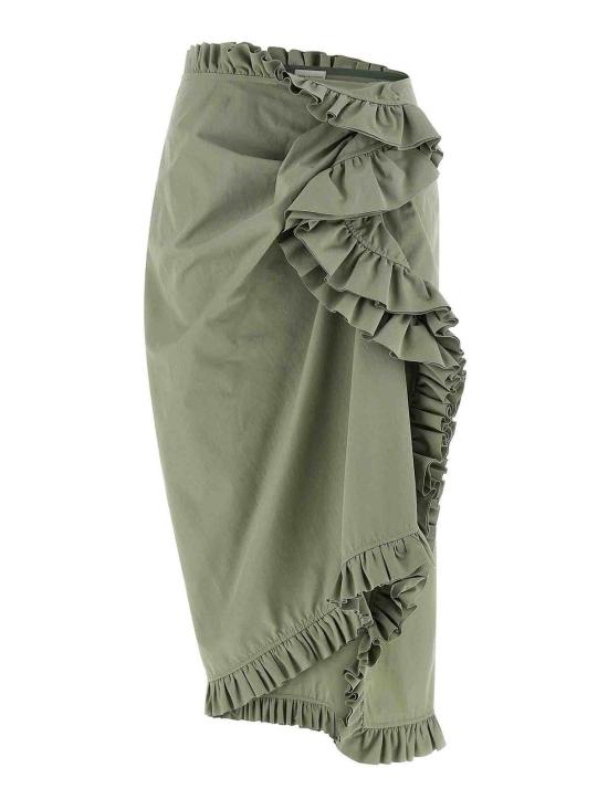 26SS 드리스 반 노튼 미디 스커트 2611308133309600 Green