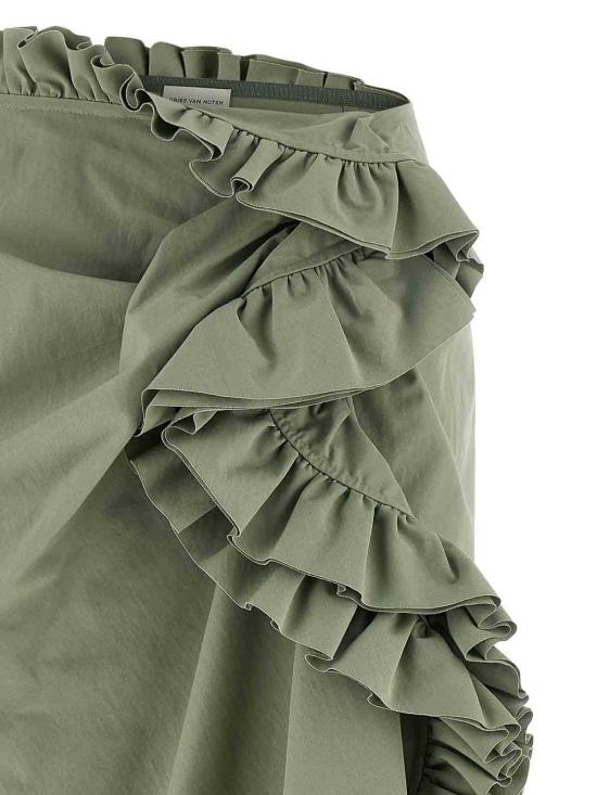 26SS 드리스 반 노튼 미디 스커트 2611308133309600 Green - DRIES VAN NOTEN