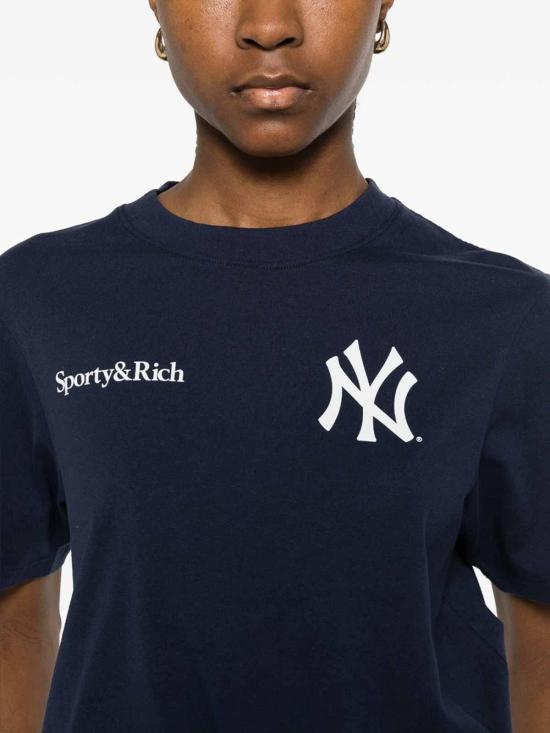 26SS 스포티앤리치 반팔 티셔츠 TO043610300BLDKNAV Blue - SPORTY & RICH