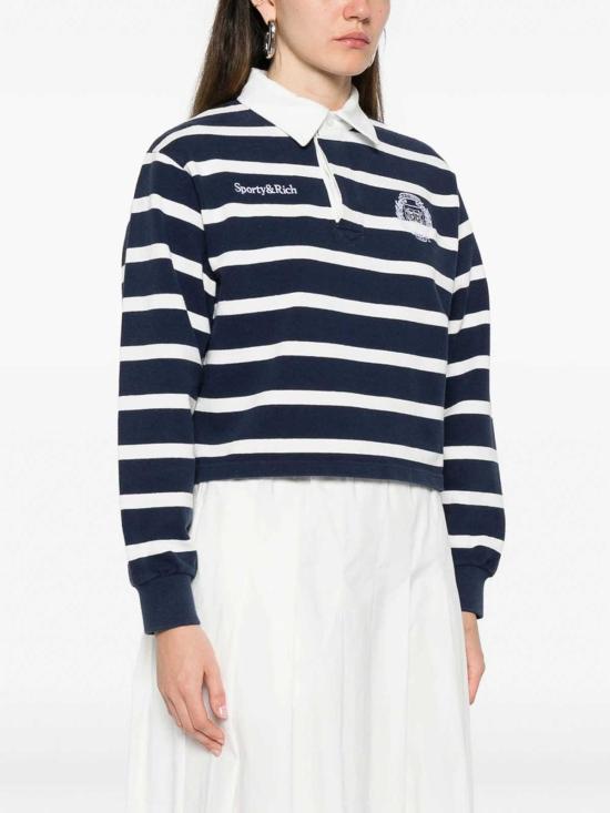 26SS 스포티앤리치 폴로 티셔츠 ST008611300BLDKNAW Dark Blue - SPORTY & RICH