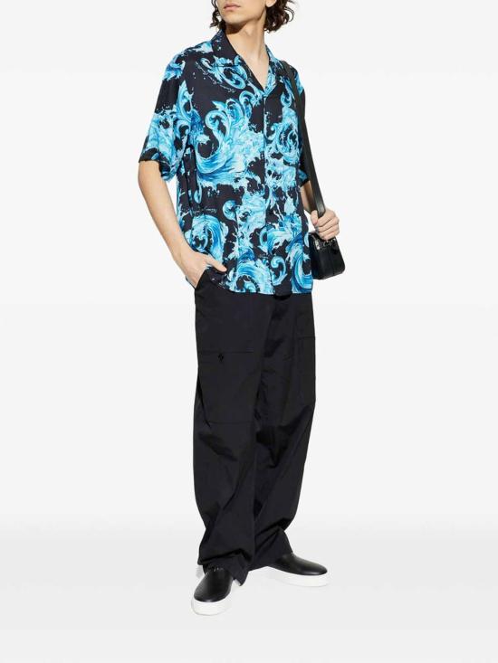 26SS 베르사체 반팔 셔츠 80GAL2B0NS757R76 Blue - VERSACE